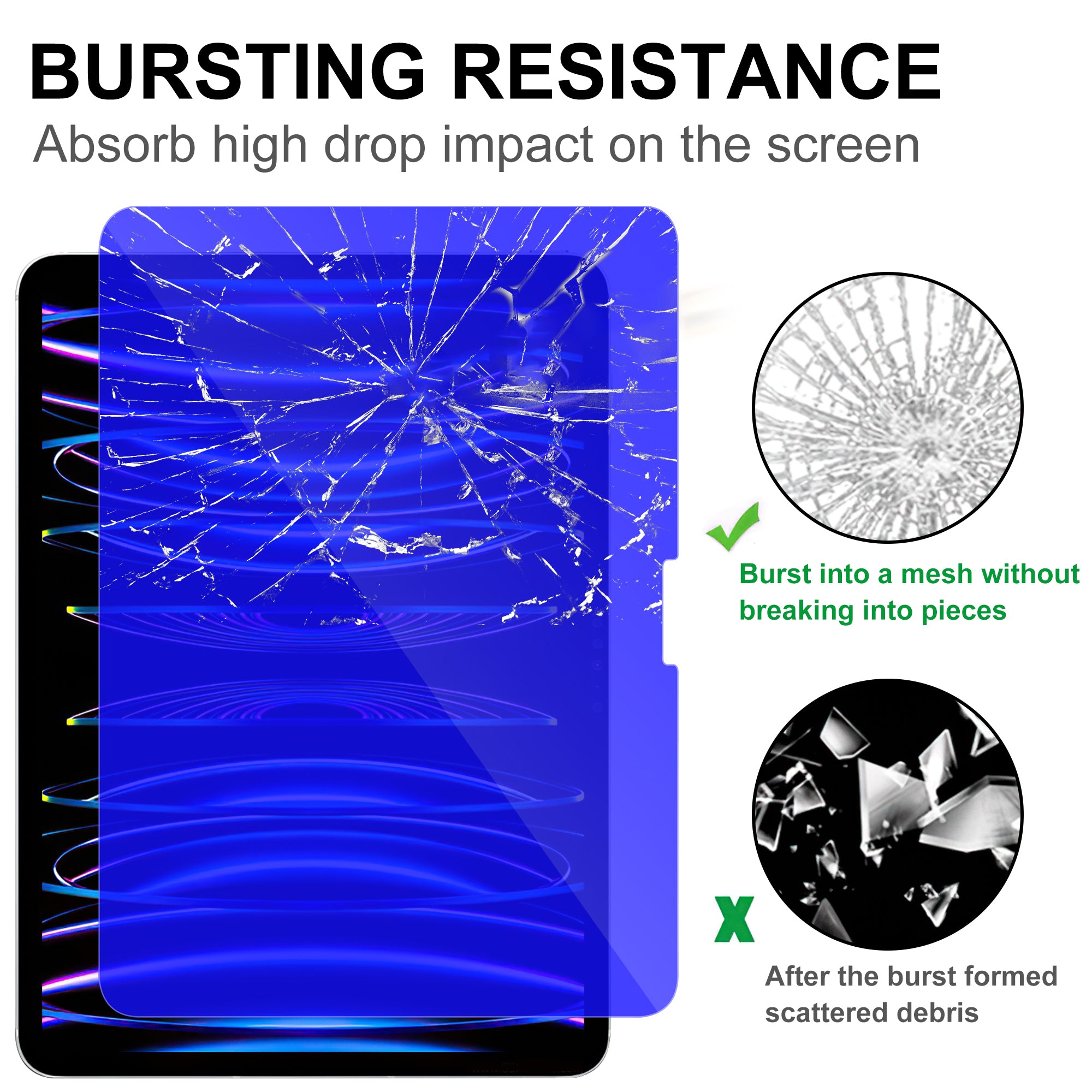 For iPad Pro 11 (2024) Tempered Glass Screen Protector Blue Light Blocking Screen Film For iPad Pro 11 (2024) Tempered Glass Screen Protector Blue Light Blocking Screen Film